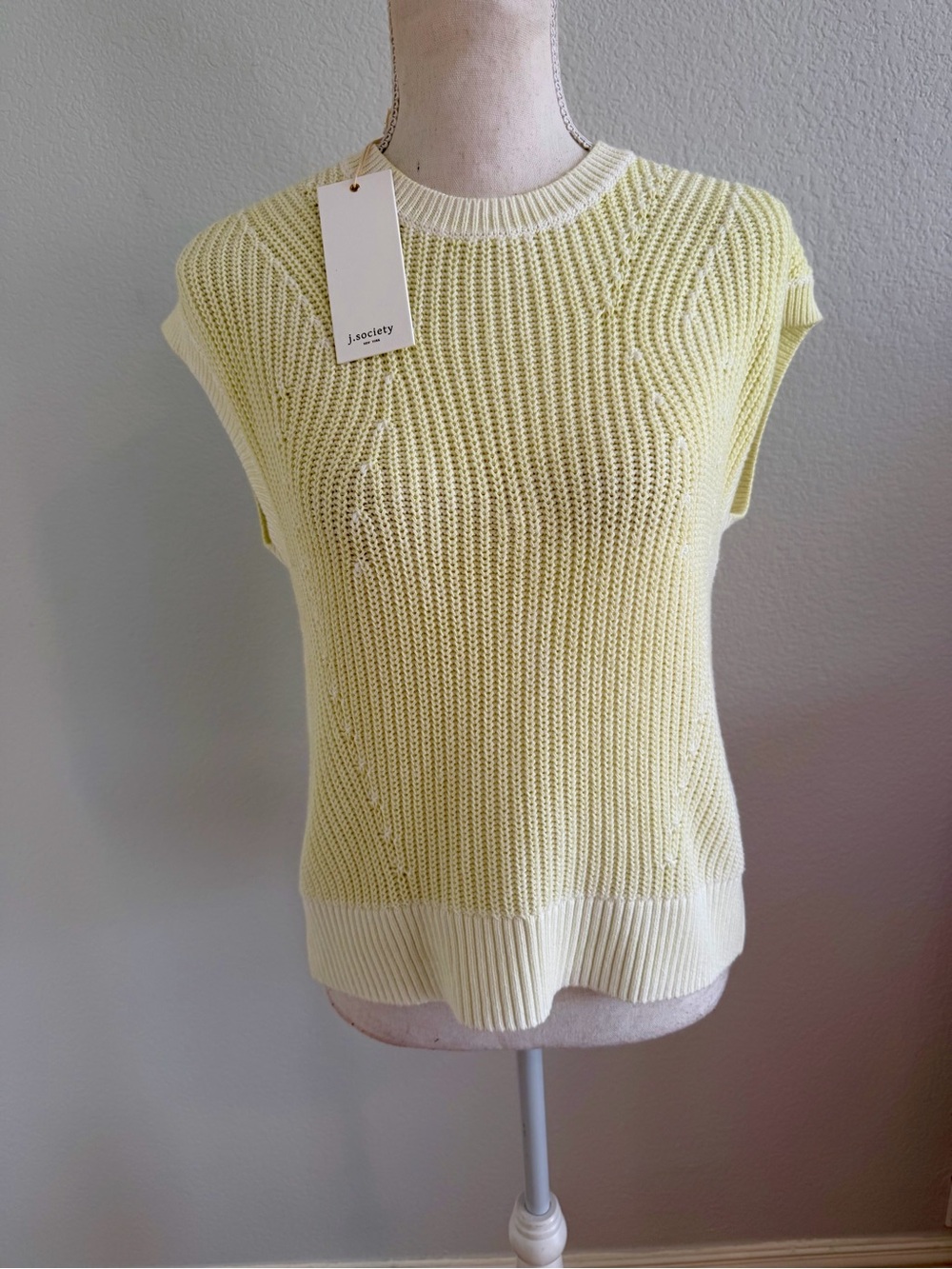 NWT J. Society Yellow Knit Sleeveless Sweater